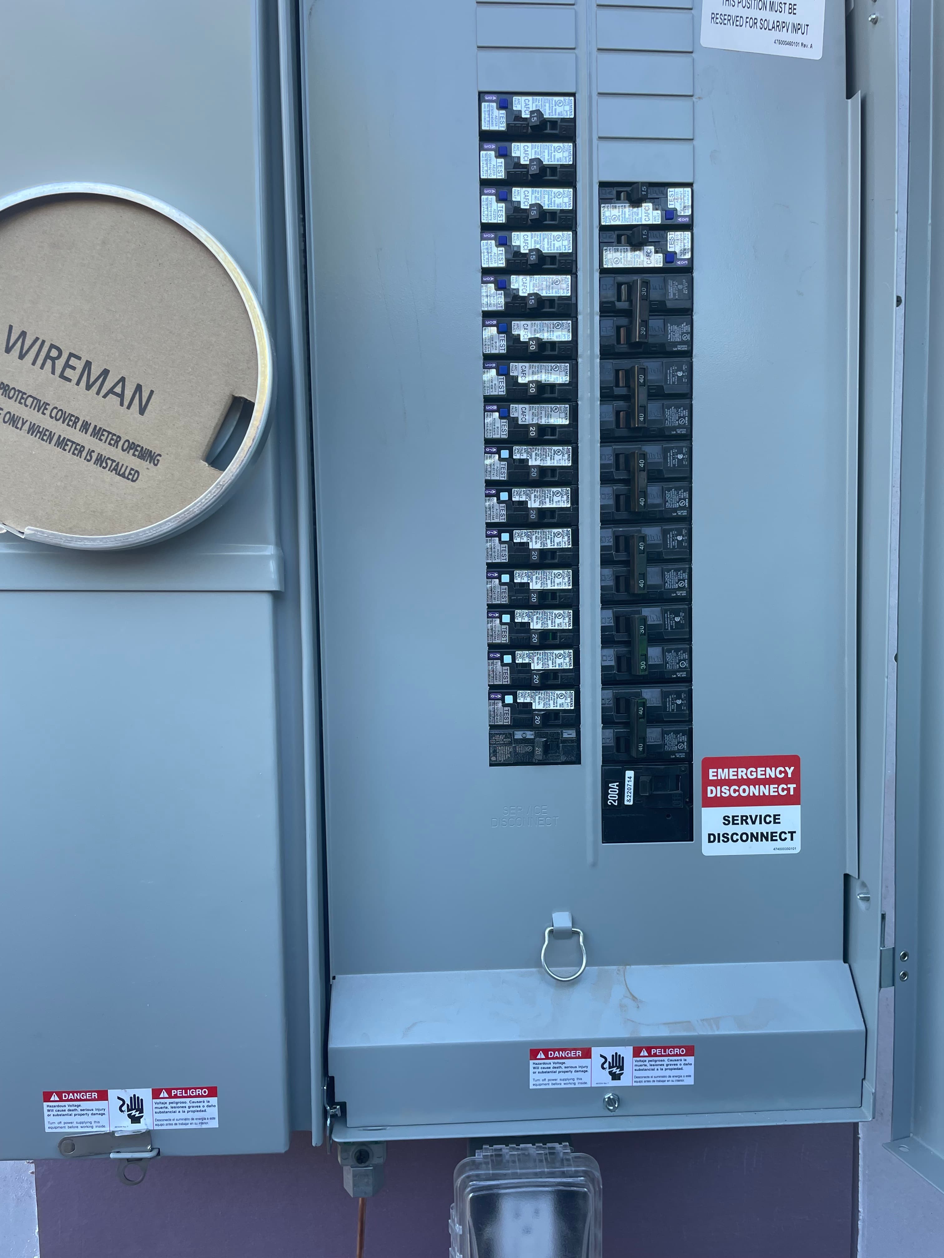 Electrical panel install