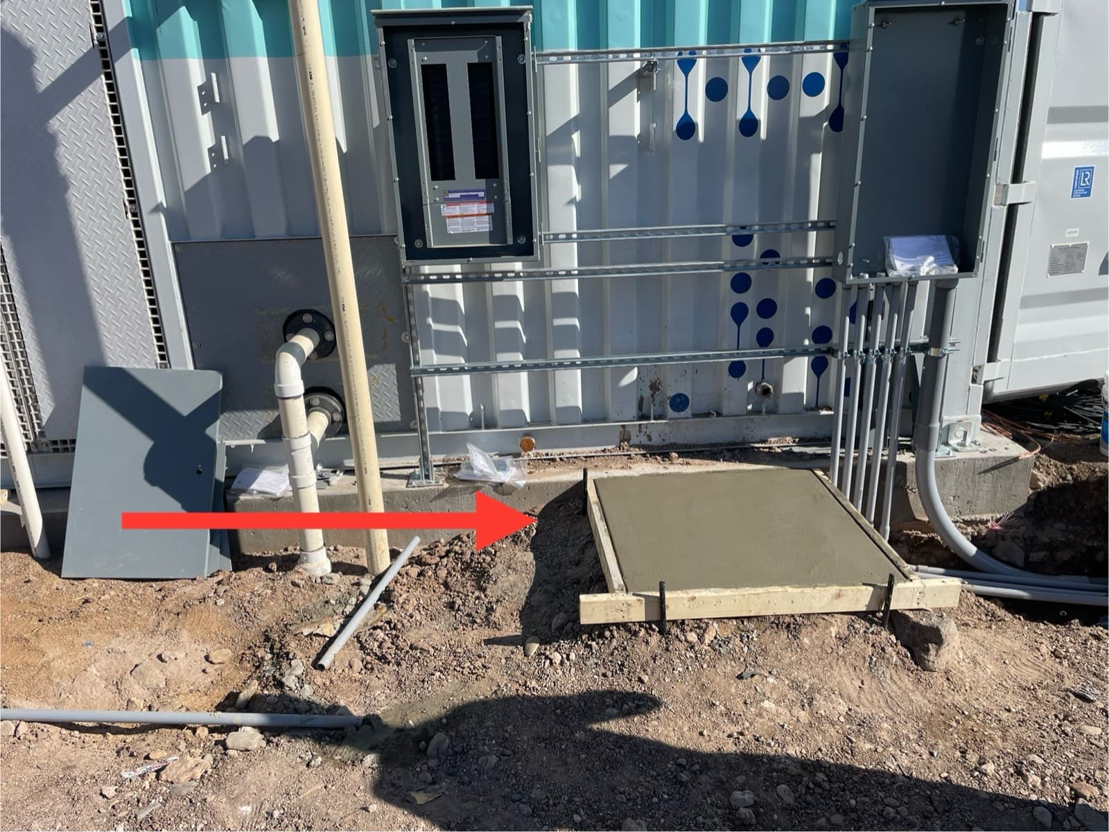 Commercial electrical jobsite conduit and equipment